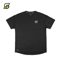 SLAMBLE 运动篮球FIT夏季美式t恤男圆领跑步透气速干 黑色 XL