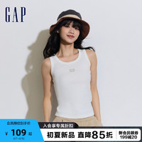 Gap 盖璞 女装2024夏季新款罗纹弹力圆领背心舒适修身无袖上衣429372