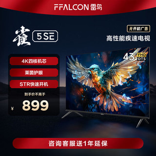 FFALCON 雷鸟 43英寸雀5SE 全高清 超薄全面屏 智慧屏 教育电视 智能液晶平板电视机 43F175C[黑]