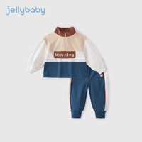 JELLYBABY 运动套装女童卫衣两件套 中蓝 130CM