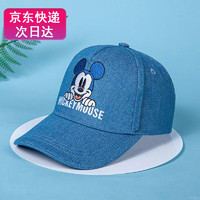Disney 迪士尼 棒球帽儿童遮阳帽子鸭舌帽男女小春夏季防晒太阳帽 蓝色米奇 L码（5-14岁）