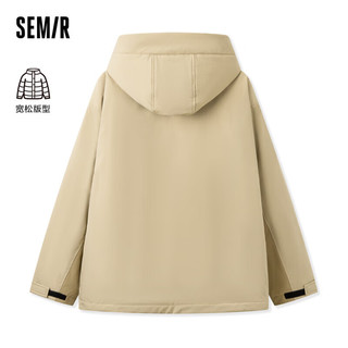 森马（Semir）棉服男日常简约工装风潮流舒适温暖宽松外套109723112106 咖色调00355 XL