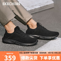 SKECHERS 斯凯奇 轻盈舒适一脚蹬男子轻便透气休闲运动鞋210281 BBK全黑色 41