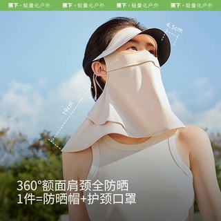 Beneunder 蕉下 脸基尼女帽檐全脸防晒面罩口罩蓝烟灰AL34124