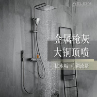 AELEIN/雅列 雅列全铜顶喷枪灰淋浴花洒套装恒温浴室增压水口卫浴淋雨浴ME PRO