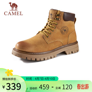 CAMEL 骆驼 男士马丁靴户外情侣高帮大黄靴 GE122W7757T 金黄 41