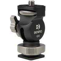 BENRO 百诺 Q25 小型可调阻尼云台蜗牛壳外形摄像机单反相机兔笼显示屏热靴LED麦克风VLOG支架