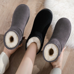 WENGCAFOR/吻卡佛 雪地靴女短筒2024新款冬季雪地棉鞋加绒加厚面包鞋防滑保暖女靴子