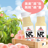 移动端、京东百亿补贴：福兰农庄 NFC100%水蜜桃果汁纯鲜榨果汁饮料0添加0脂肪300ml*6瓶