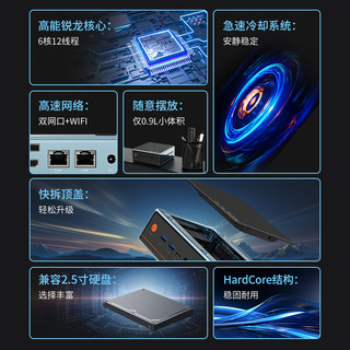 PELADN WO4 迷你台式机（锐龙 R5-5500U、16GB、512GB+1TB）