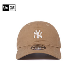 NEW ERA 纽亦华 2024新款MLB棒球帽子情侣软顶NY刺绣弯檐帽卡其色 OSFM