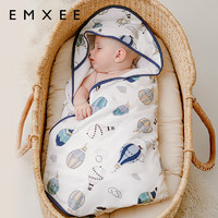嫚熙（EMXEE）【1】婴儿包被新生儿宝宝抱被防惊跳产房包单 四季款 热气球 90×90(cm)