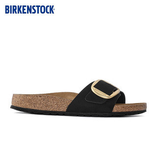 BIRKENSTOCK勃肯软木拖鞋女款时尚大巴扣凉拖Madrid Big Buckle系列 黑色窄版1023373 37