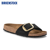 BIRKENSTOCK勃肯软木拖鞋女款时尚大巴扣凉拖Madrid Big Buckle系列 黑色窄版1023373 37