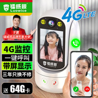 镭威视4g摄像头家用双向可视频通话对手机远程监控器360度无死角带夜视全景显示屏幕无需连wifi不用网络