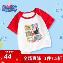 peppapig小猪佩奇童装儿童t恤男童短袖女童夏装中小童宝宝衣服半袖薄