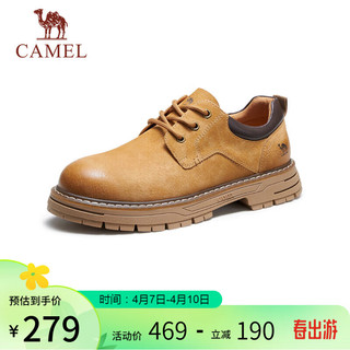 CAMEL 骆驼 低帮工装鞋英伦皮革休闲男士马丁鞋 G13A076127 驼色/咖色 42