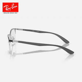 雷朋（RayBan）【2023】雷朋超轻光学镜架舒适半框男女款商务眼镜架0RX6513 3163黑色配银色 单镜框 尺寸55