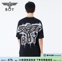 BOY LONDON [后启示录]BOYLONDON春夏24新品情侣款短袖磨砂印花圆领T恤N01004