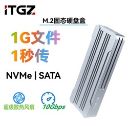 ITGZ m2移動固態硬盤盒帶風扇NVMe/sata雙協議散熱外置手機電腦ps
