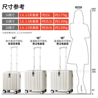 汉客行李箱男拉杆箱女登机旅行箱14英寸象牙白密码箱镇店之宝再次升级 象牙白(防刮)【63W+销量】2024版 14英寸【廉航 23升可登机尺寸】