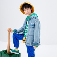 儿童外套男童牛仔外套秋装童装印花韩版时尚