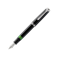 Pelikan 百利金 德国百利金pelikan M805 钢笔黑色 18K金笔签字笔  墨水笔 黑杆白夹 F