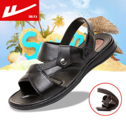 warrior回力官方凉鞋男夏季新品透气沙滩鞋男士皮凉鞋休闲户外凉拖