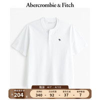 ABERCROMBIE & FITCH男装女装装 24春夏小麋鹿亨利式重磅短袖T恤 358178-1 白色 S (175/92A)