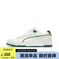 PUMA 彪马 官方 男女同款情侣复古休闲板鞋 RBD GAME LOW 386373 白-灰色-深绿色-金色-11 37