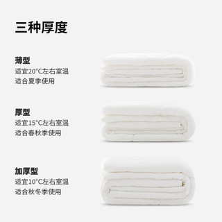 MUJI 使用了蓬松聚酯纤维填充的被 被子春秋被 被芯 宿舍 儿童 白色/薄型（室温20℃左右） 加大双人用/220*240cm
