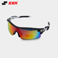 SSK 日本户外运动护目镜太阳镜偏光镜片跑步骑行运动眼镜 黑色 14岁以上及成人用 偏光护目