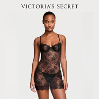 VICTORIA'S SECRET 性感玫瑰蕾丝吊带连衣裙 54A2黑色 11237042 XS