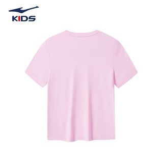鸿星尔克（ERKE）儿童装男童速干短袖t恤夏季短T男生夏装运动半袖T恤 浅粉紫 110cm