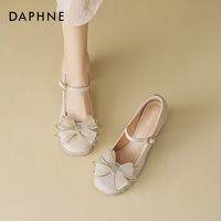 百亿补贴：DAPHNE 达芙妮 玛丽鞋女鞋2024新款夏季法式蝴蝶结仙女百搭粗跟单鞋高跟鞋