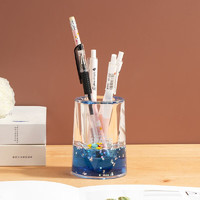 木丁丁 笔筒摆件办公室书房桌面创意收纳送学生儿童实用礼物 宇航员液体流沙笔筒