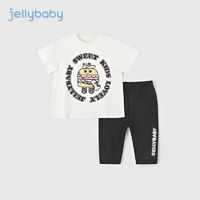 JELLYBABY 杰里贝比女童短袖套装夏季新款儿童夏款两件套大童衣服女宝宝夏装