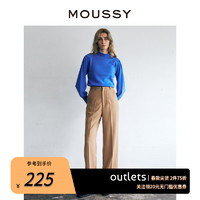 MOUSSY 摩西 奥莱 早春隐形腰扣高腰垂感直筒休闲裤010EAF30-7700