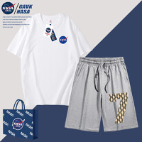 GAVK NASA GAVK2023春秋季新款运动修身百搭潮流情侣纯棉男女同款套装