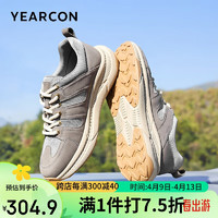 YEARCON 意尔康 户外复古登山潮鞋男厚底休闲运动鞋子 96285W 灰色 38