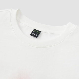 森马（Semir）森马短袖T恤女中长款设计感星星宽松上衣夏季个性印花套头衫甜酷 本白10101 165/88A/L