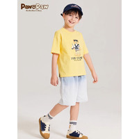 PawinPaw卡通小熊童装2024年夏新男女童印花短袖T恤 Yellow黄色/30 130