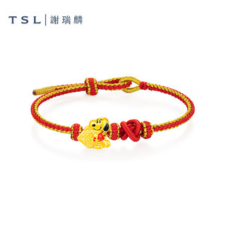 谢瑞麟（TSL）黄金手链史努比足金转运珠配手绳X4813-X4933 X4932（约0.7g） 