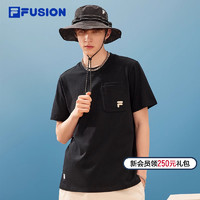 FILA 斐乐 FUSION 斐乐潮牌男子短袖T恤2024夏季新品潮流休闲宽松短T男