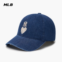 MLB 官方 情侣棒球帽刺绣爱心LOGO牛仔软顶遮阳帽24夏季新款CPH02