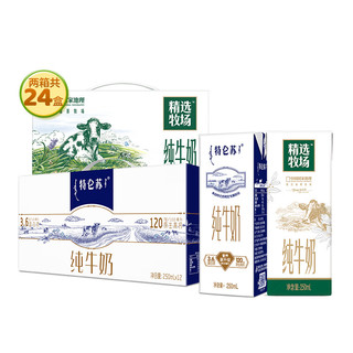 MENGNIU 蒙牛 精选牧场纯牛奶250ml*12盒+特仑苏250ml*12盒 两箱共