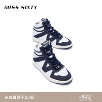 MISS SIXTY 时尚休闲鞋女中帮圆头系带休闲拼接街头运动风