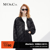 MO&Co;. 摩安珂 镭射标语牛仔夹克外套