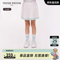 Teenie Weenie Kids小熊童装24春夏女童时尚百搭百褶半身裙 白色 160cm