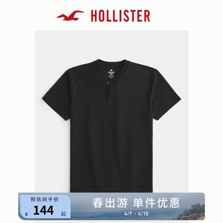 HOLLISTER24春夏凉感亨利式短袖T恤 男女装 KI324-4099 黑色 XL (180/116A)